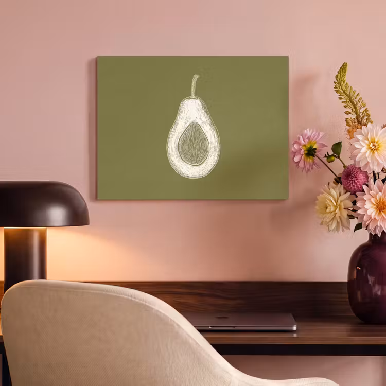 Akoestisch schilderij - Avocado - Minimalistisch - Illustratie - Groen — 6