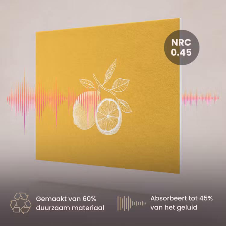 Akoestisch schilderij - Citroenen - Illustratie - Minimalistisch - Geel — 3