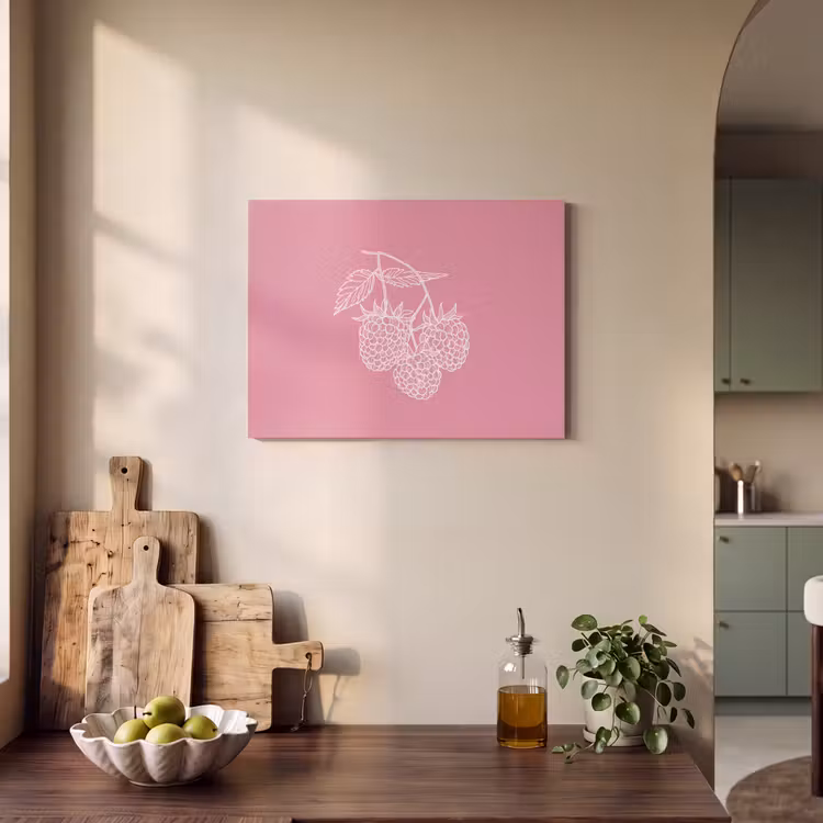 Akoestisch schilderij - Frambozen - Steel - Getekend - Roze — 4