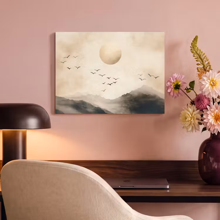 Akoestisch schilderij - Landschap - Japandi - vogel — 6