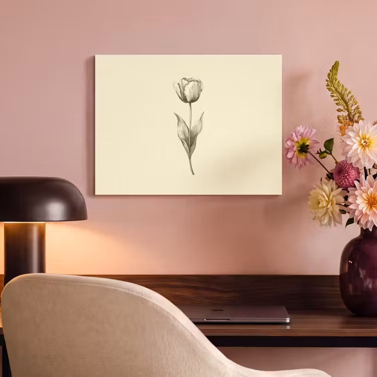 Akoestisch schilderij - Illustratie - Tulp - Zwart — 6