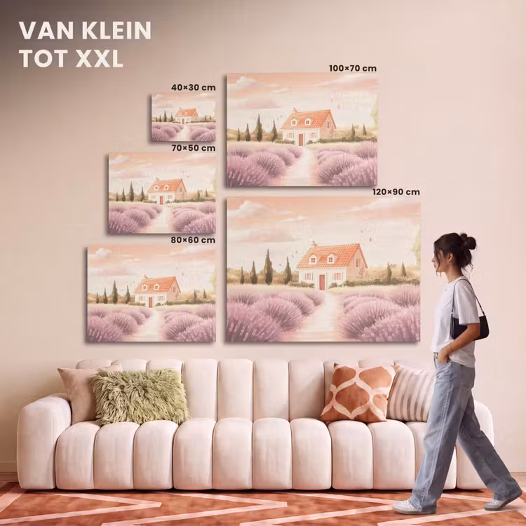 Akoestisch schilderij - Lavendelveld - Huis - Paars — 7