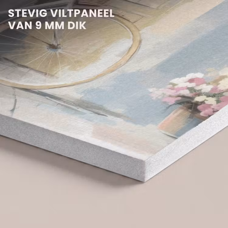 Akoestisch schilderij - Fiets - Pastelkleuren - Bloemen — 5