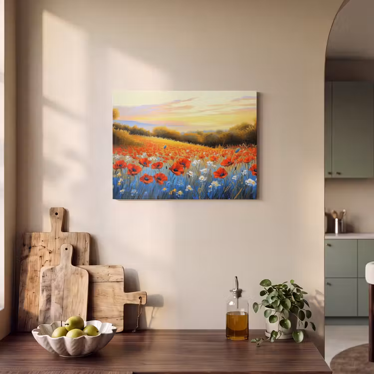 Akoestisch schilderij - Klaproos - Bloemenveld - Kleurrijk — 4