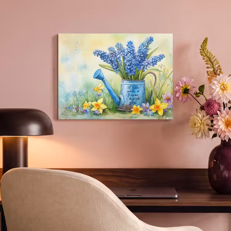 Akoestisch schilderij - Lavendelbloemen - Quote - Gieter — 6
