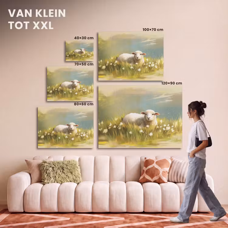Akoestisch schilderij - Schaap - Weide - Groen — 7
