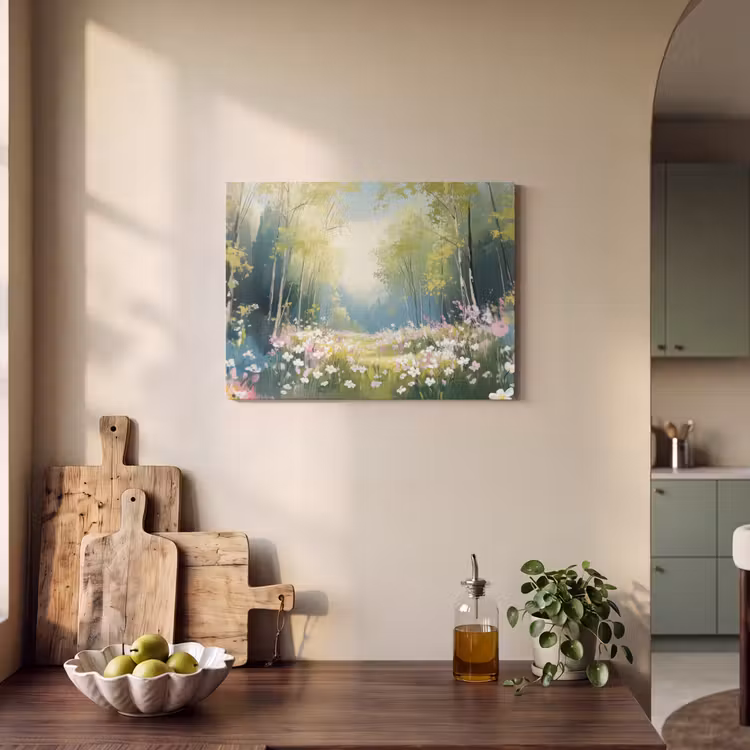 Akoestisch schilderij - Bos - Schilderstijl - Kleurrijk — 4
