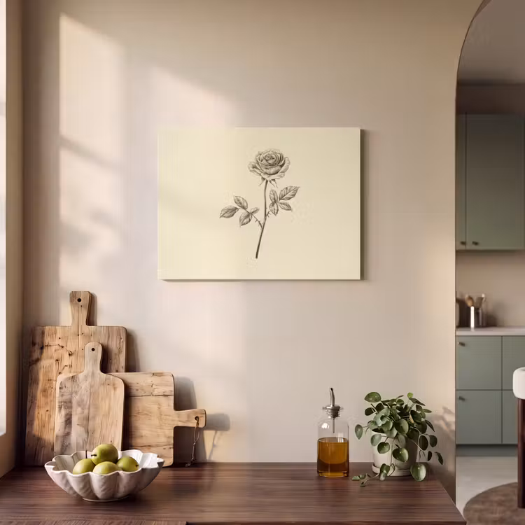 Akoestisch schilderij - Illustratie - Zwart - Roos — 4