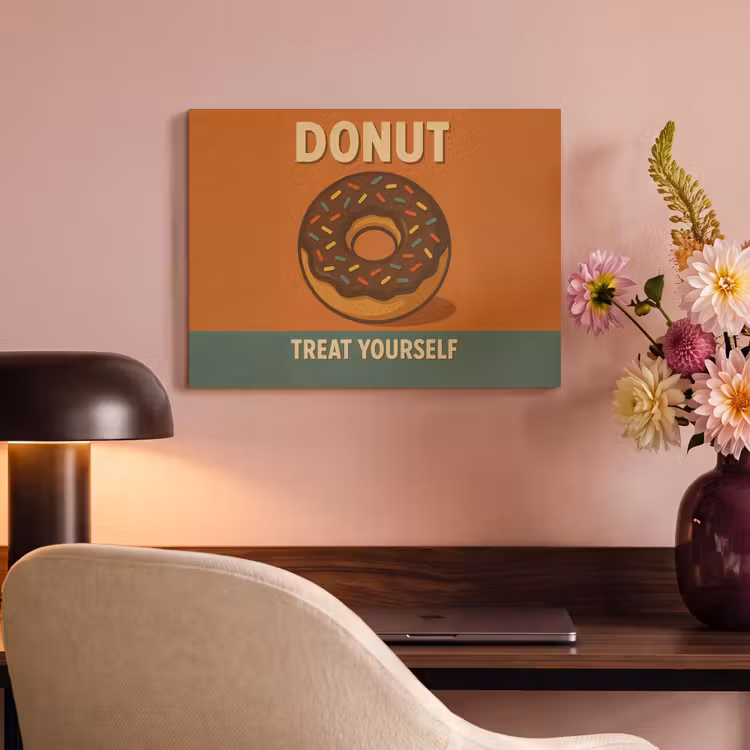 Akoestisch schilderij - Donut - Spikkels - Kleurrijk - Quote — 6