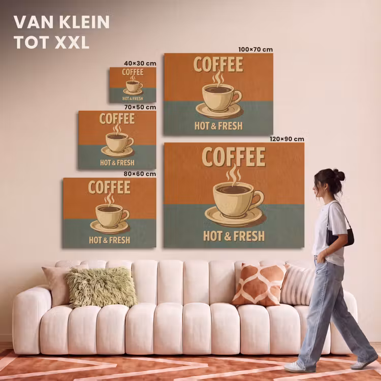 Akoestisch schilderij - Koffie - Kop - Vintage - Quote — 7