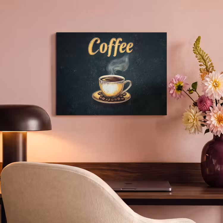 Akoestisch schilderij - Koffie - Schotel - Koffiebonen - Retro — 6