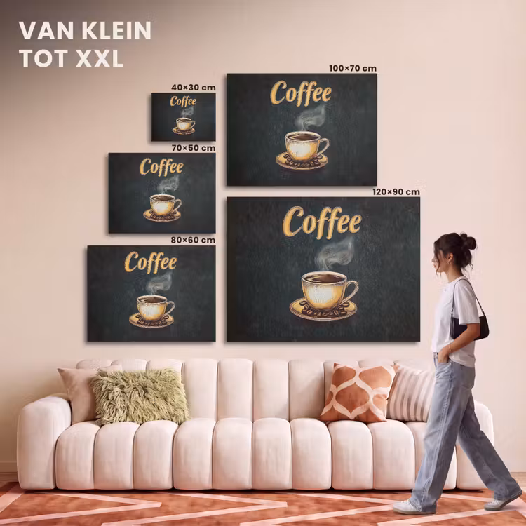Akoestisch schilderij - Koffie - Schotel - Koffiebonen - Retro — 7