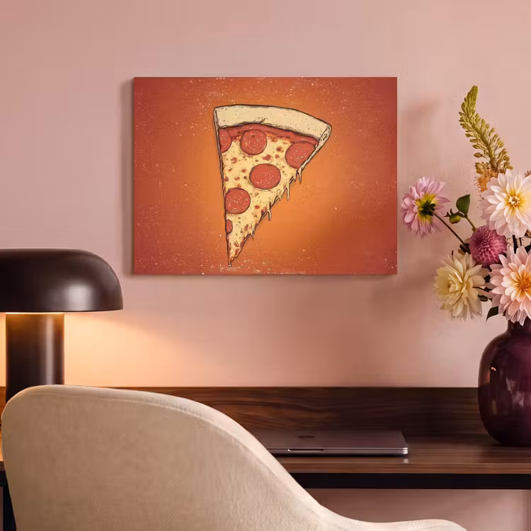 Akoestisch schilderij - Pizza - Kaas - Rood - Pepperoni — 6