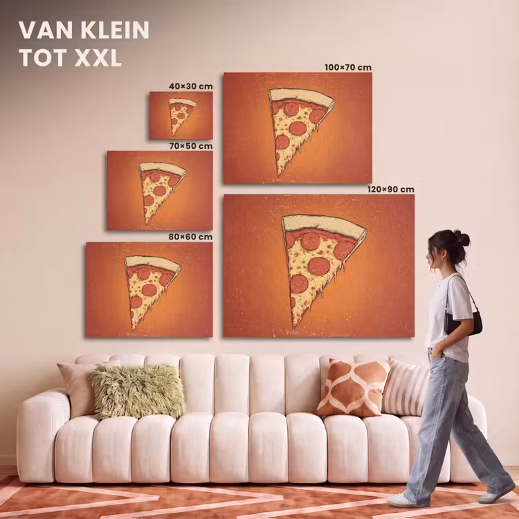 Akoestisch schilderij - Pizza - Kaas - Rood - Pepperoni — 7