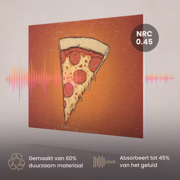 Akoestisch schilderij - Pizza - Kaas - Rood - Pepperoni — 3