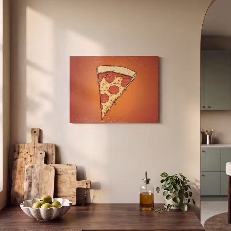 Akoestisch schilderij - Pizza - Kaas - Rood - Pepperoni — 4