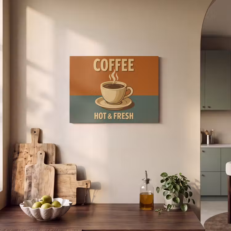 Akoestisch schilderij - Koffie - Kop - Vintage - Quote — 4
