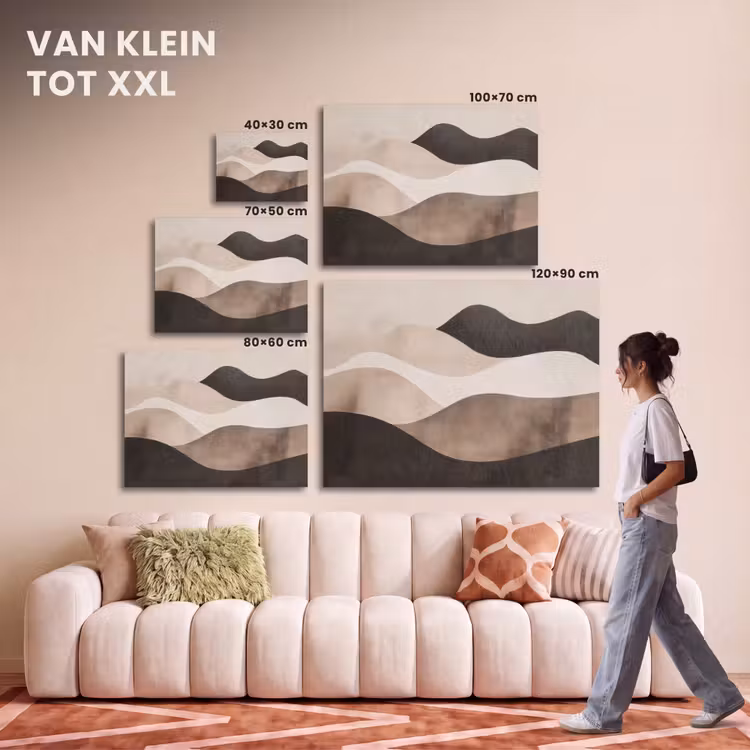 Akoestisch schilderij - Abstract - Landschap - Golven - Crèmekleur — 7