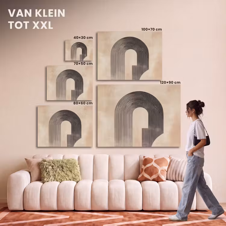 Akoestisch schilderij - Boog -  Strepen - Minimalistisch - Zwart — 7