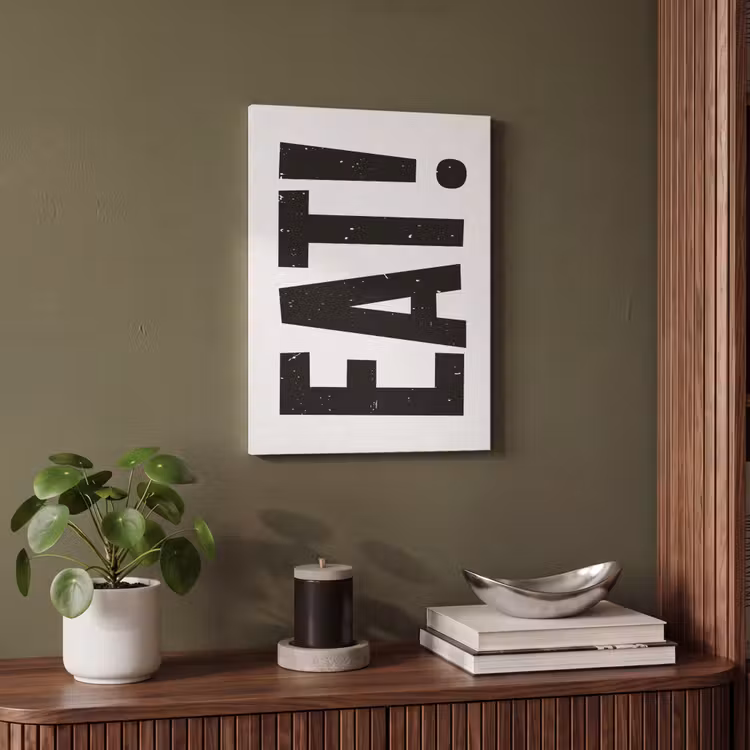 Akoestisch schilderij - Decoratie - Eten - Zwart - Wit — 6