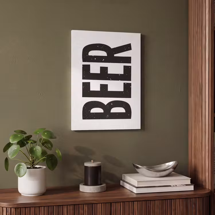 Akoestisch schilderij - Bier - Japandi - Decoratie - Zwart — 6