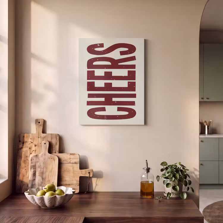 Akoestisch schilderij - Red - Cheers - Decoratie - Beige — 4