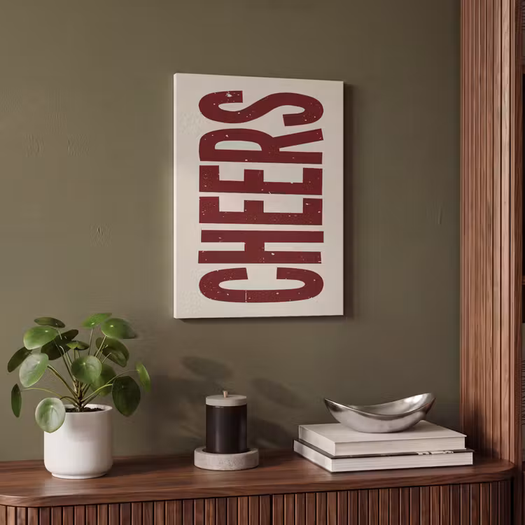 Akoestisch schilderij - Red - Cheers - Decoratie - Beige — 6