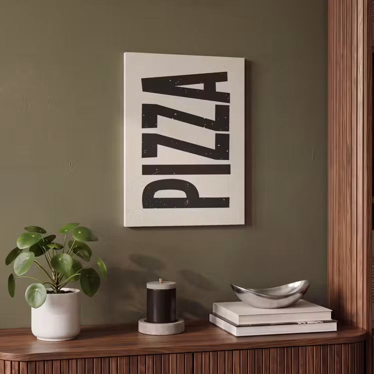 Akoestisch schilderij - Pizza - Decoratie - Japandi - Vintage — 6