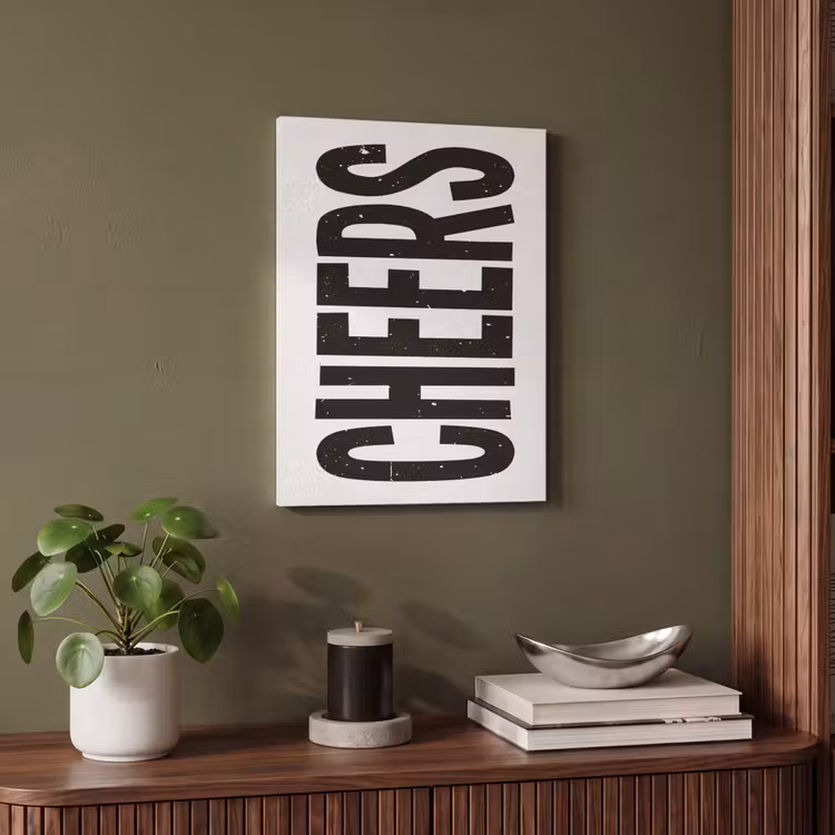 Akoestisch schilderij - Retro - Cheers - Zwart - Decoratie — 6