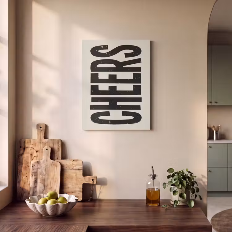 Akoestisch schilderij - Cheers - Japandi - Zwart - Letters — 4