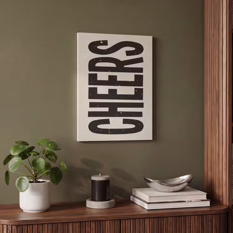 Akoestisch schilderij - Cheers - Japandi - Zwart - Letters — 6