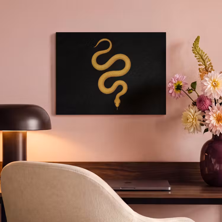 Akoestisch schilderij - Slang - Minimalistisch - Goud — 6