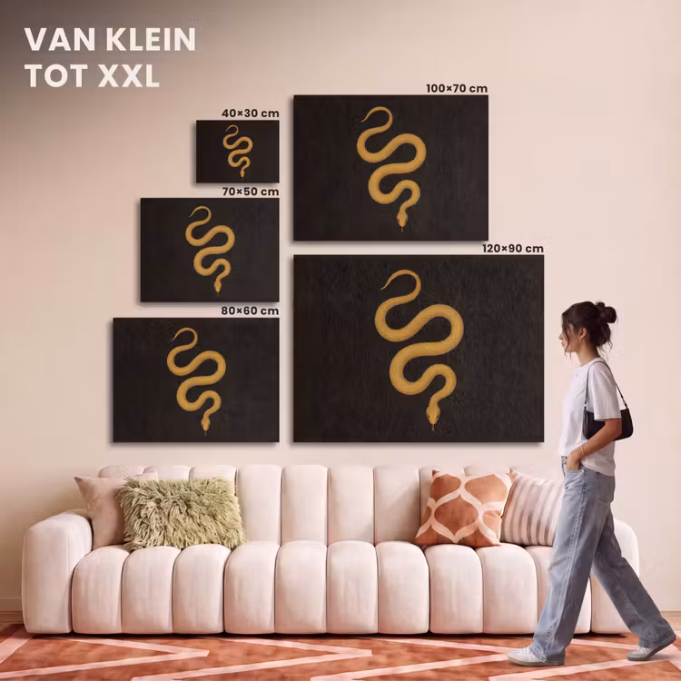 Akoestisch schilderij - Slang - Minimalistisch - Goud — 7