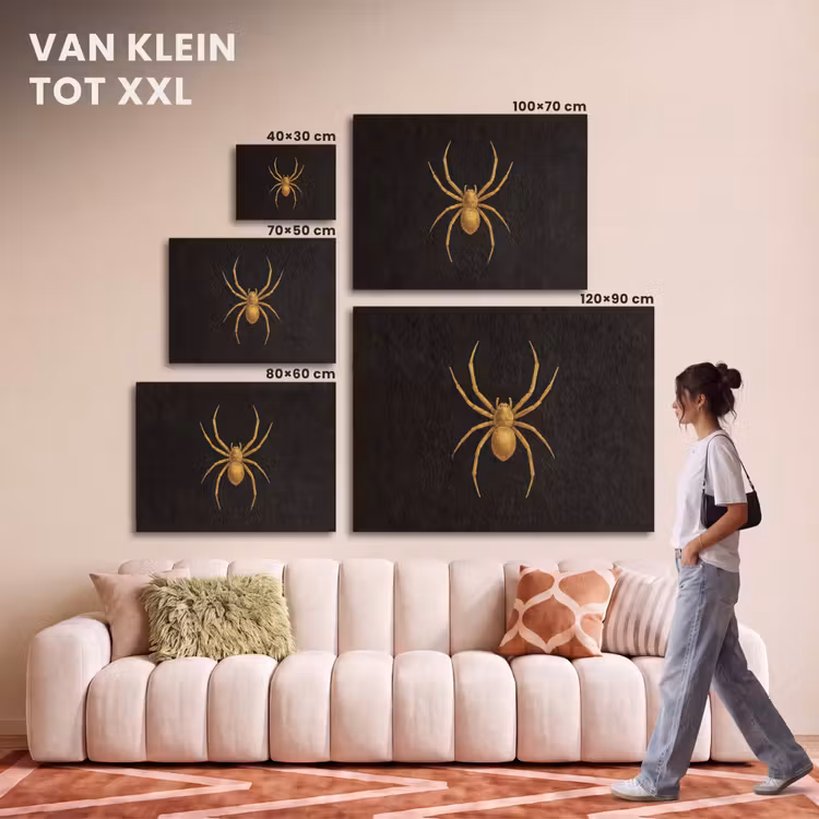 Akoestisch schilderij - Spin - Goud - Minimalistisch - Poten — 7