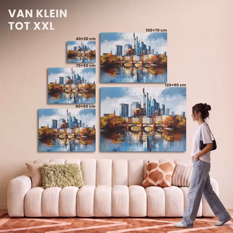 Akoestisch schilderij - Bomen Frankfurt- Stad - Skyline - Brug — 7