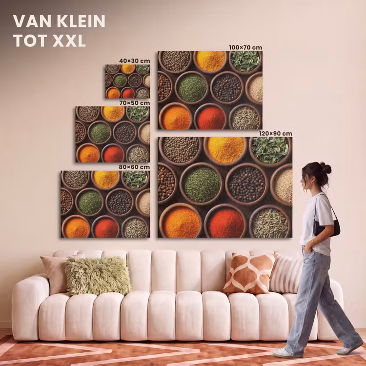 Akoestisch schilderij - Bakjes - Hout - Kruiden - Kleurrijk — 7