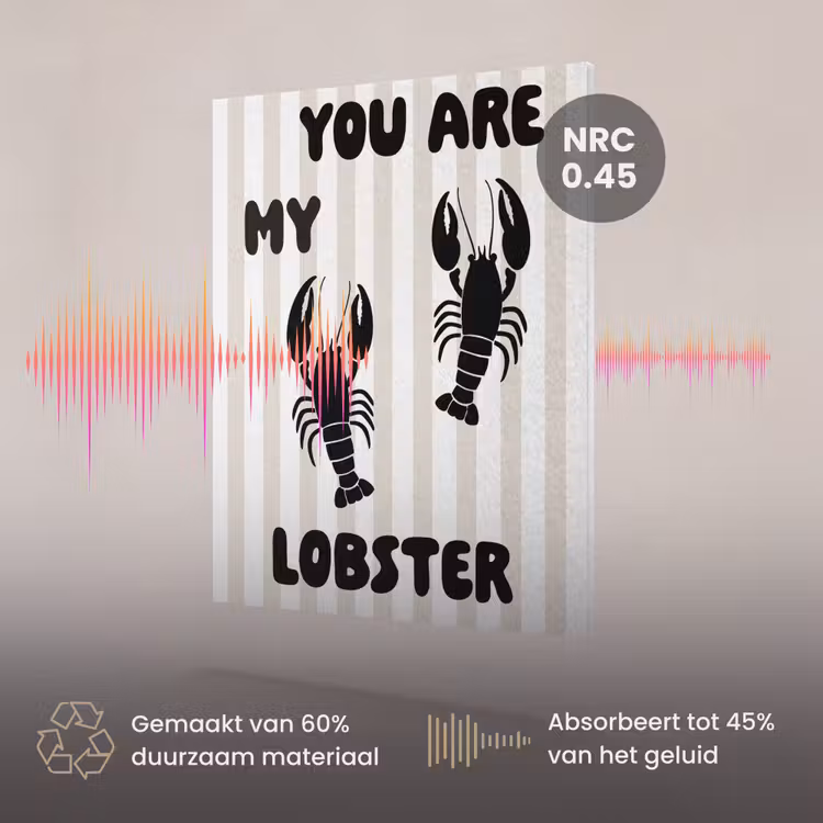 Akoestisch schilderij - Lobster - Beige - Minimalistisch — 3
