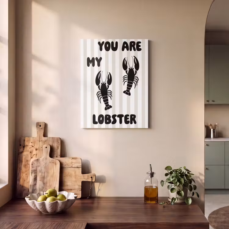 Akoestisch schilderij - Lobster - Beige - Minimalistisch — 4