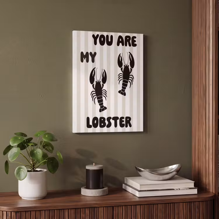 Akoestisch schilderij - Lobster - Beige - Minimalistisch — 6