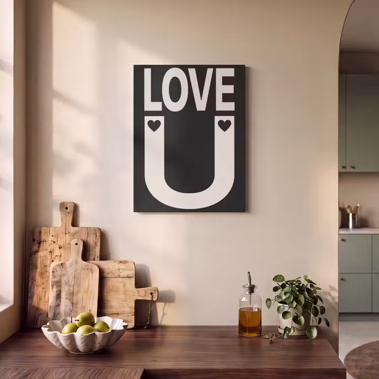 Akoestisch schilderij - Love - Zwart - Minimalistisch — 4