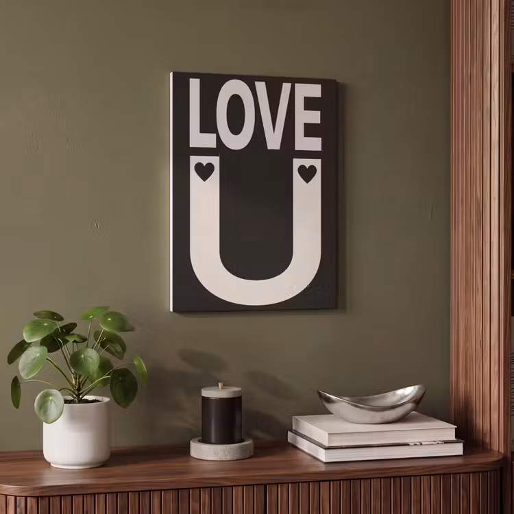 Akoestisch schilderij - Love - Zwart - Minimalistisch — 6