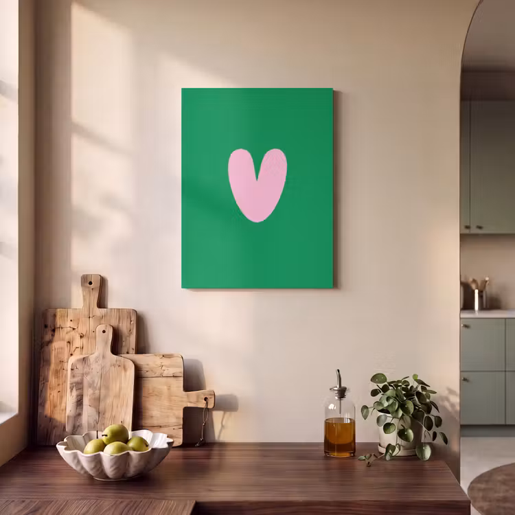 Akoestisch schilderij - Groen - Hart - Minimalistisch - Valentijn — 4