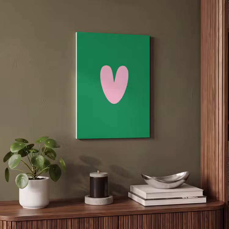Akoestisch schilderij - Groen - Hart - Minimalistisch - Valentijn — 6