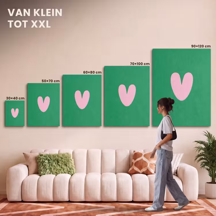 Akoestisch schilderij - Groen - Hart - Minimalistisch - Valentijn — 7