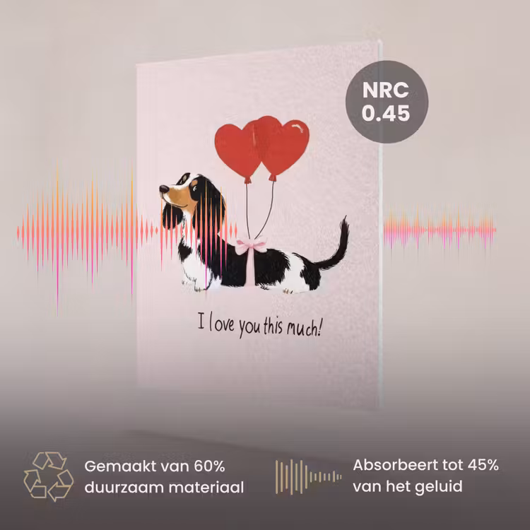 Akoestisch schilderij - Hond - Teckel - Valentijn - Love — 3