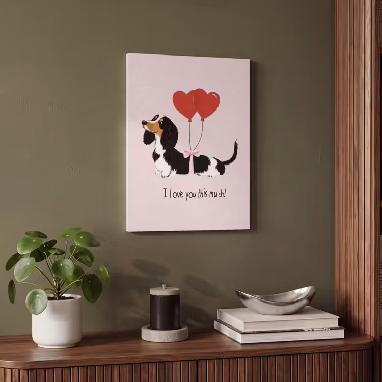 Akoestisch schilderij - Hond - Teckel - Valentijn - Love — 6