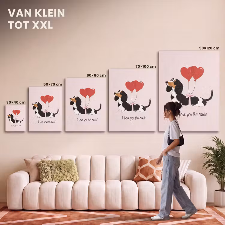 Akoestisch schilderij - Hond - Teckel - Valentijn - Love — 7