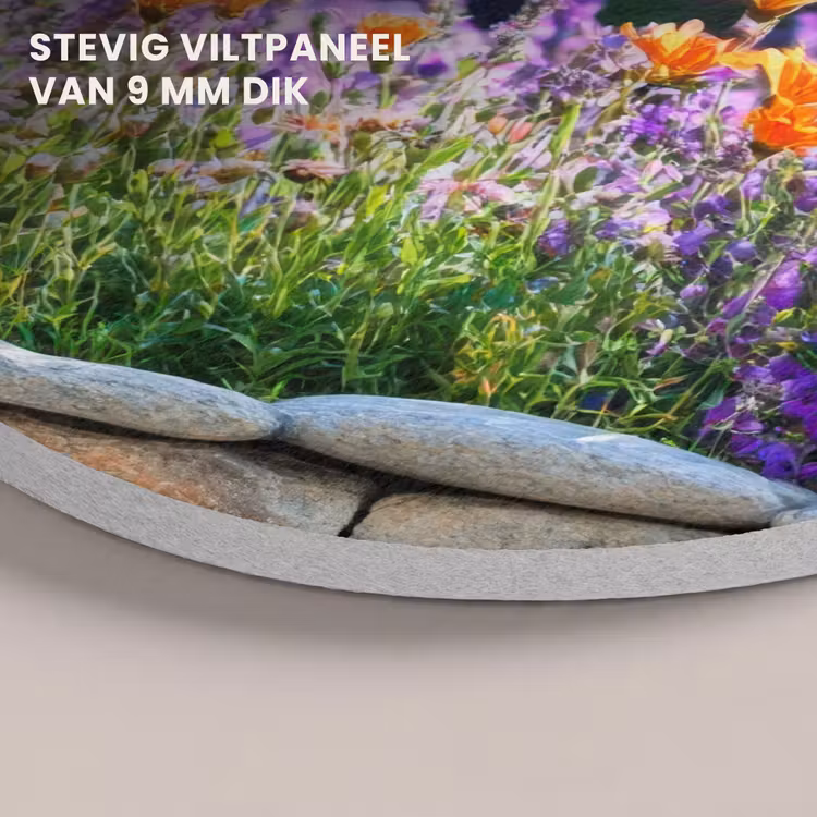 Akoestisch schilderij - Bloemen - Steenrand - Kleurrijk — 5