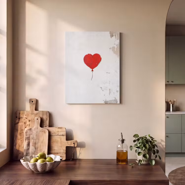 Akoestisch schilderij - Ballon - Rood - Hart — 4
