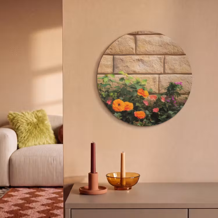 Akoestisch schilderij - Bloemen - Bakstenen - Kleurrijk — 2